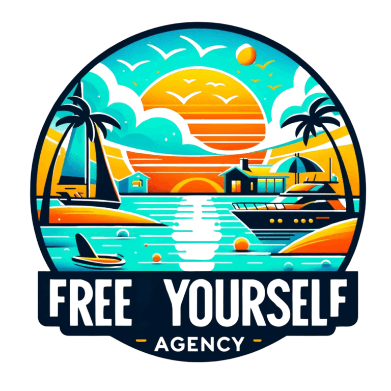 Logotipo de Free Yourself Agency, agencia multiservicios en Gran Canaria especializada en turismo, excursiones y venta de embarcaciones